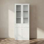 Frankfurt 6-Tier Storage Multipurpose Unit with Panel Acrylic Doors & 2 Drawers