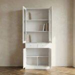 Frankfurt 6-Tier Storage Multipurpose Unit with Panel Acrylic Doors & 2 Drawers