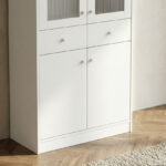 Frankfurt 6-Tier Storage Multipurpose Unit with Panel Acrylic Doors & 2 Drawers