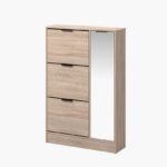 Malmo 3-Tier 18-Pair Shoe Cabinet with 1-Door and Mirror