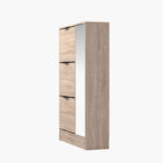 Malmo 3-Tier 18-Pair Shoe Cabinet with 1-Door and Mirror