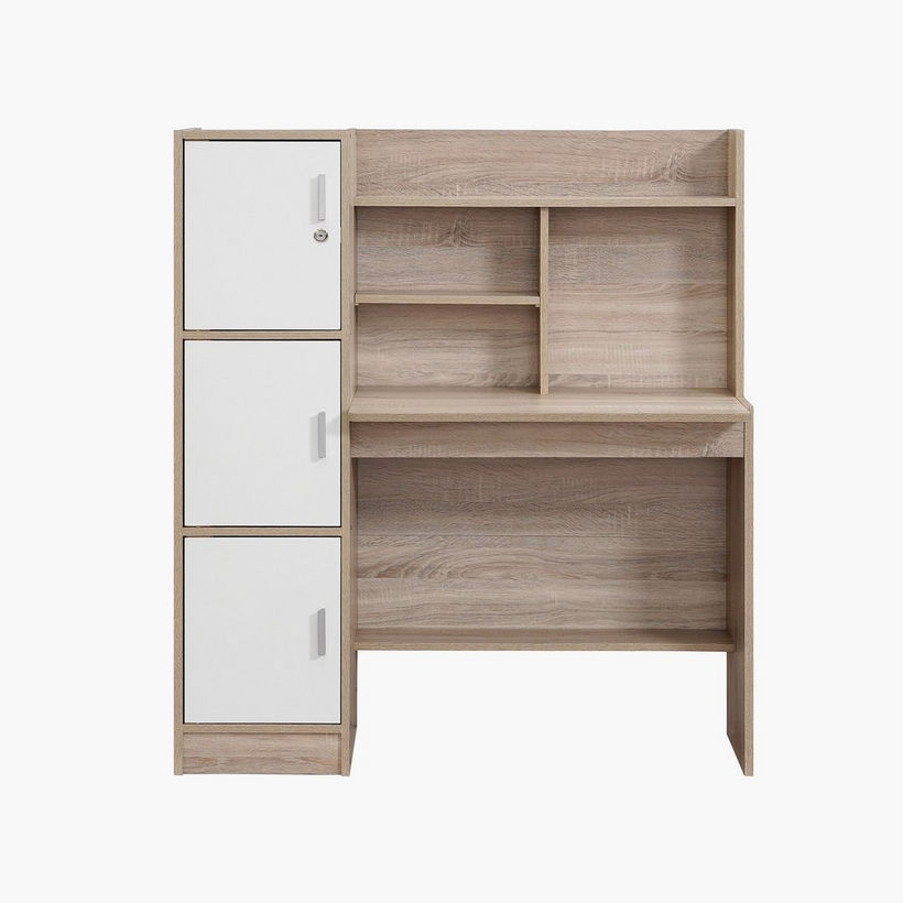 Cooper Islet 3-Door Study Desk with Hutch - Image 3