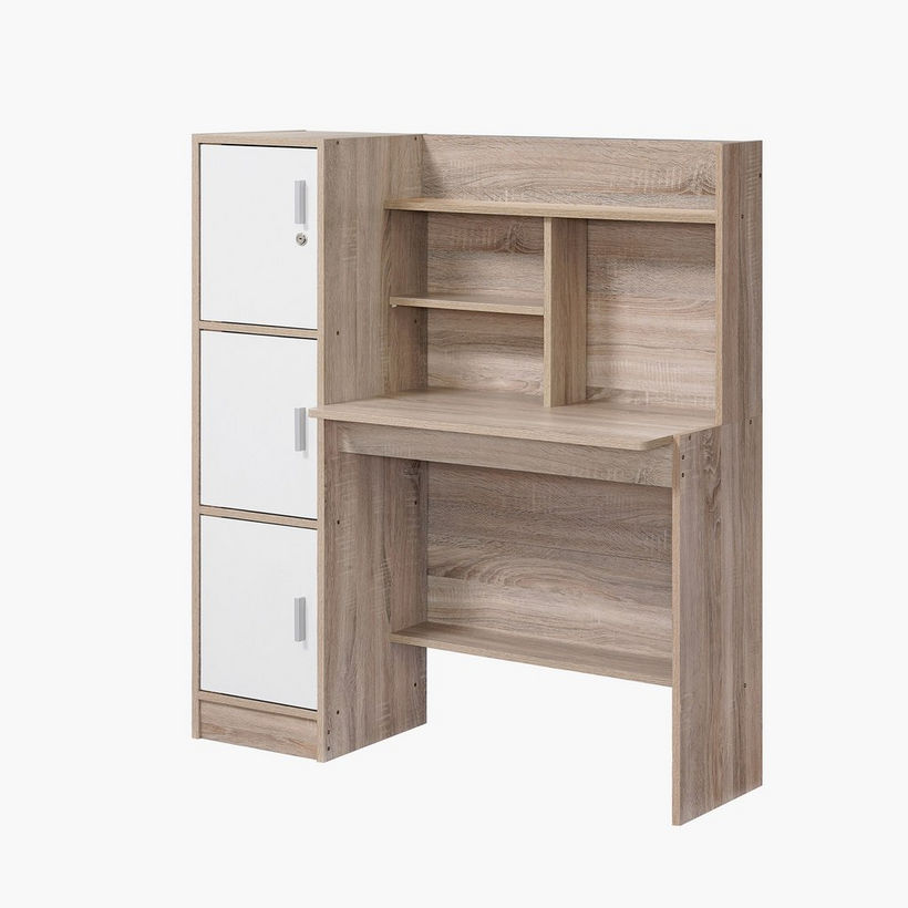 Cooper Islet 3-Door Study Desk with Hutch - Image 4