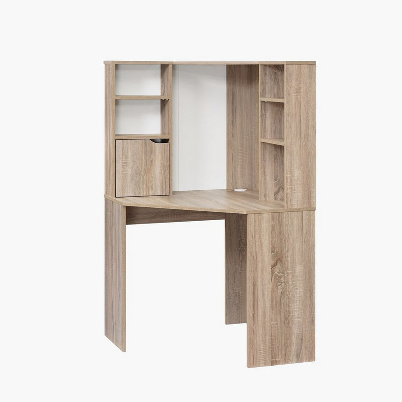 Alford Patara Compact Corner Study Desk with Hutch - Image 4