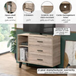 Movo Edmond Willy High TV Stand with 3 Drawer for TVs Upto 40 inches