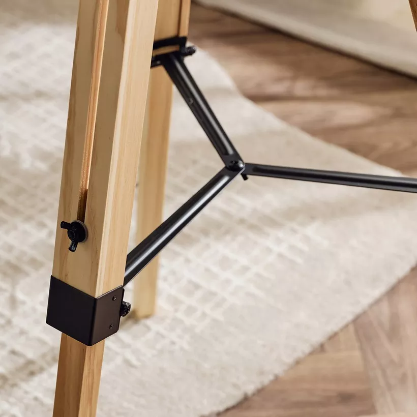 Zimmer Solid Wood Tripod Floor Lamp with Fabric Shade - 35x145 cm - Image 6
