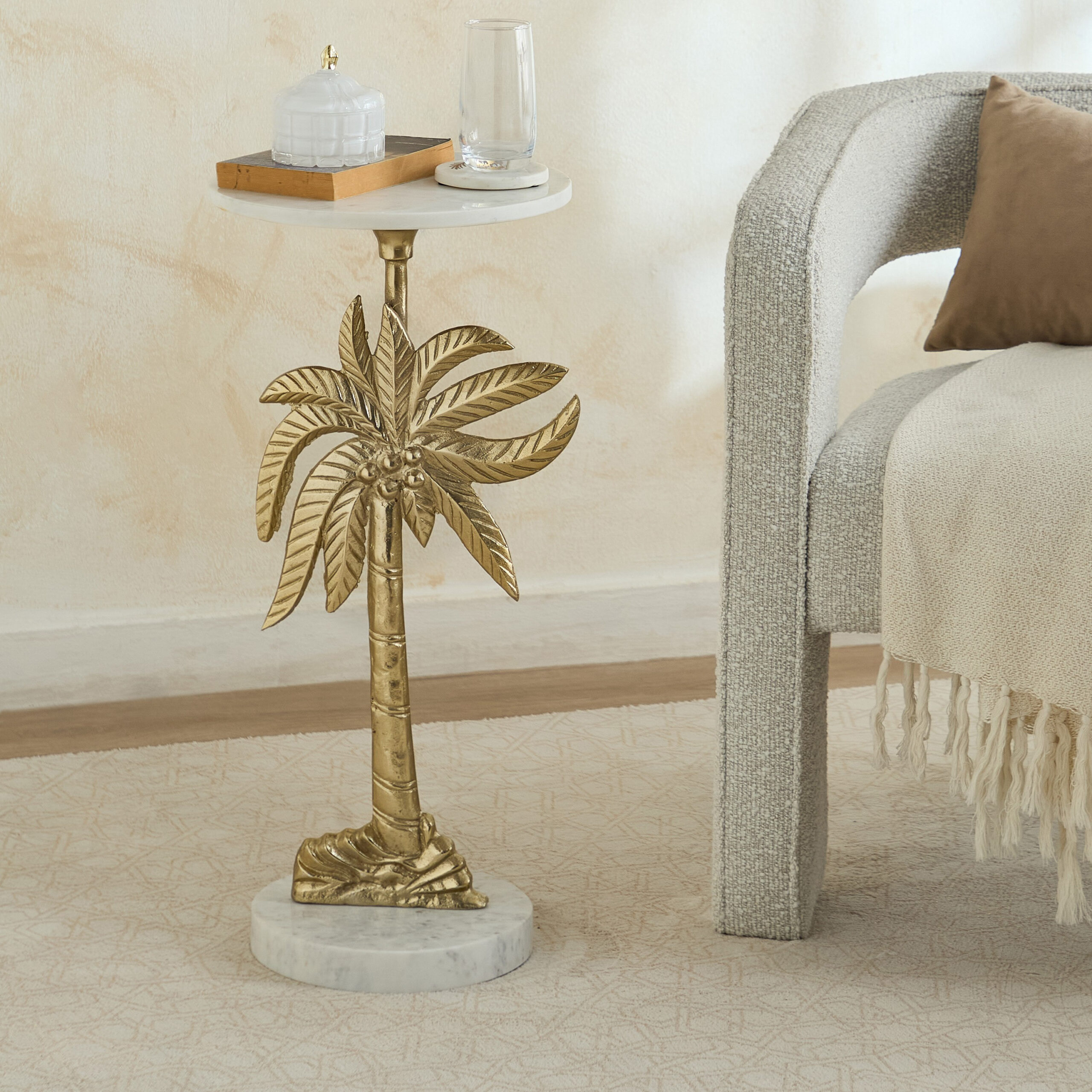 Runi Geniune Marble Accent Table