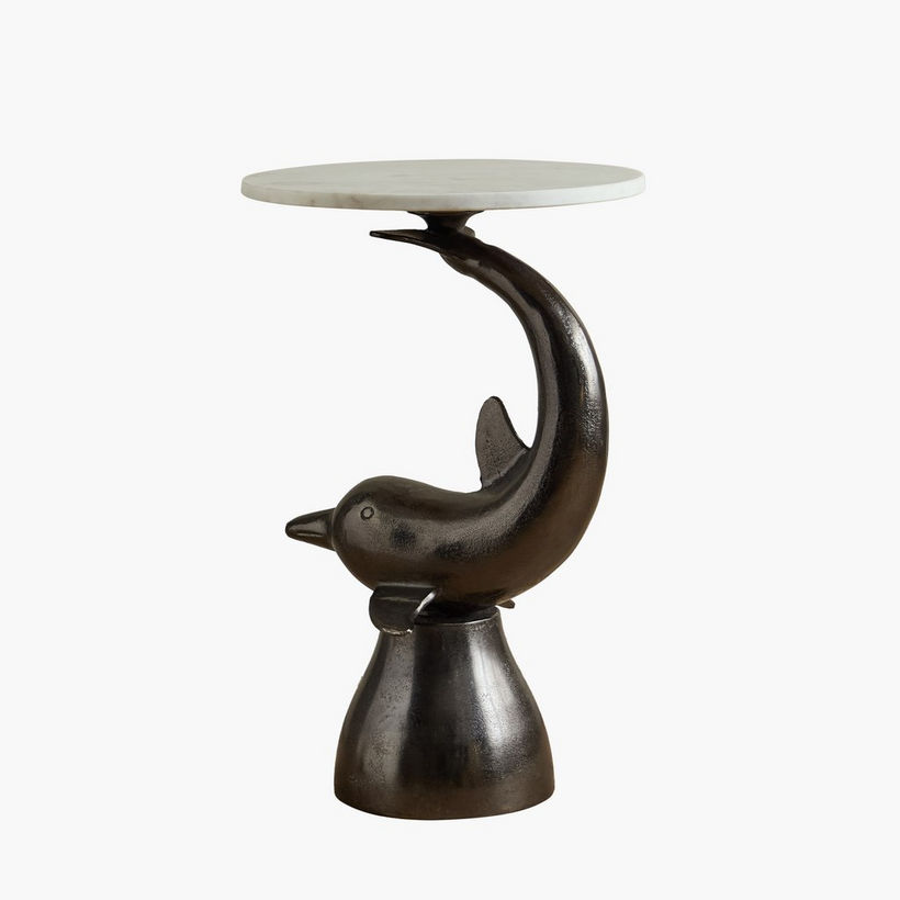 Dolphine Geniune Marble Accent Table - Image 7
