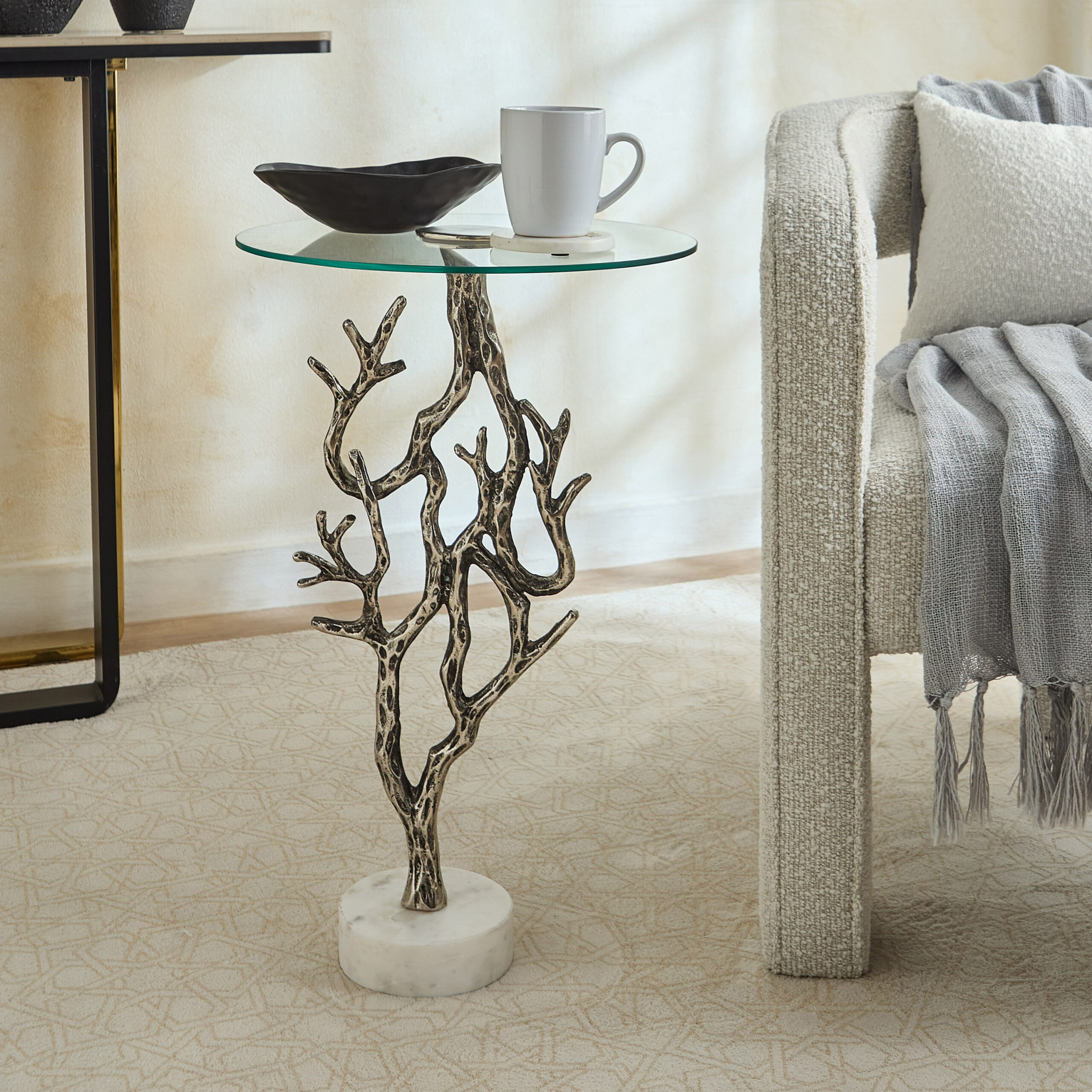 Banyan Glass Top Accent Table