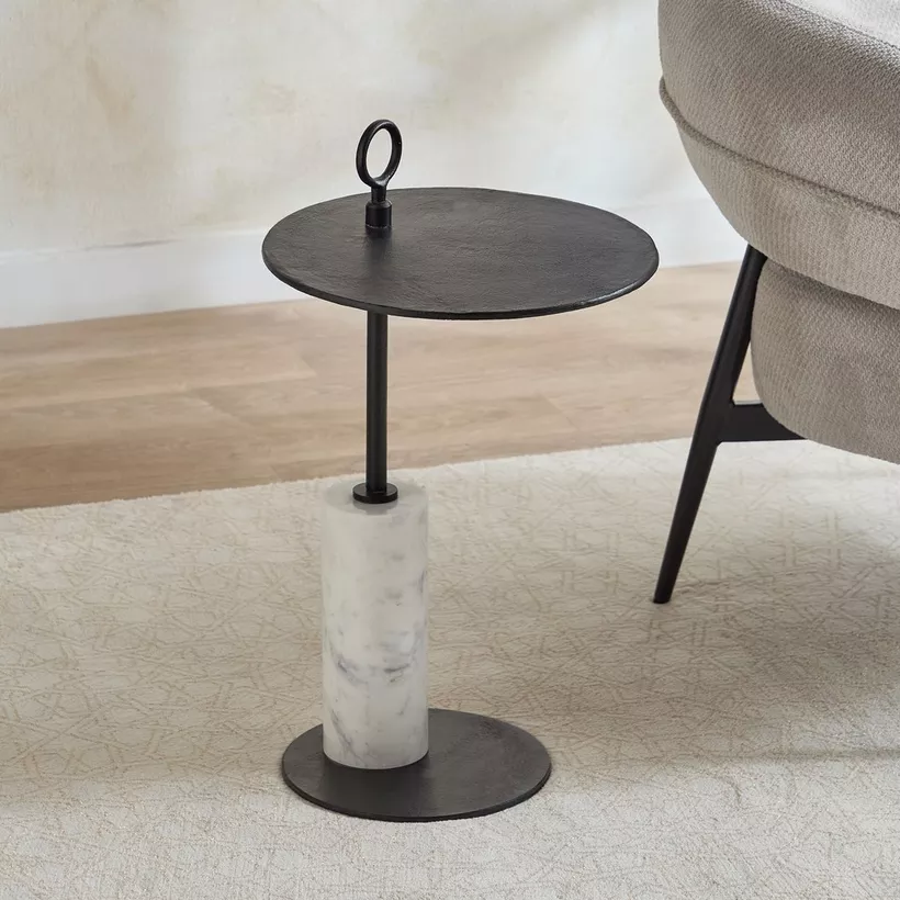Vendra Isabela Geniune Marble Base Accent Table - Image 3