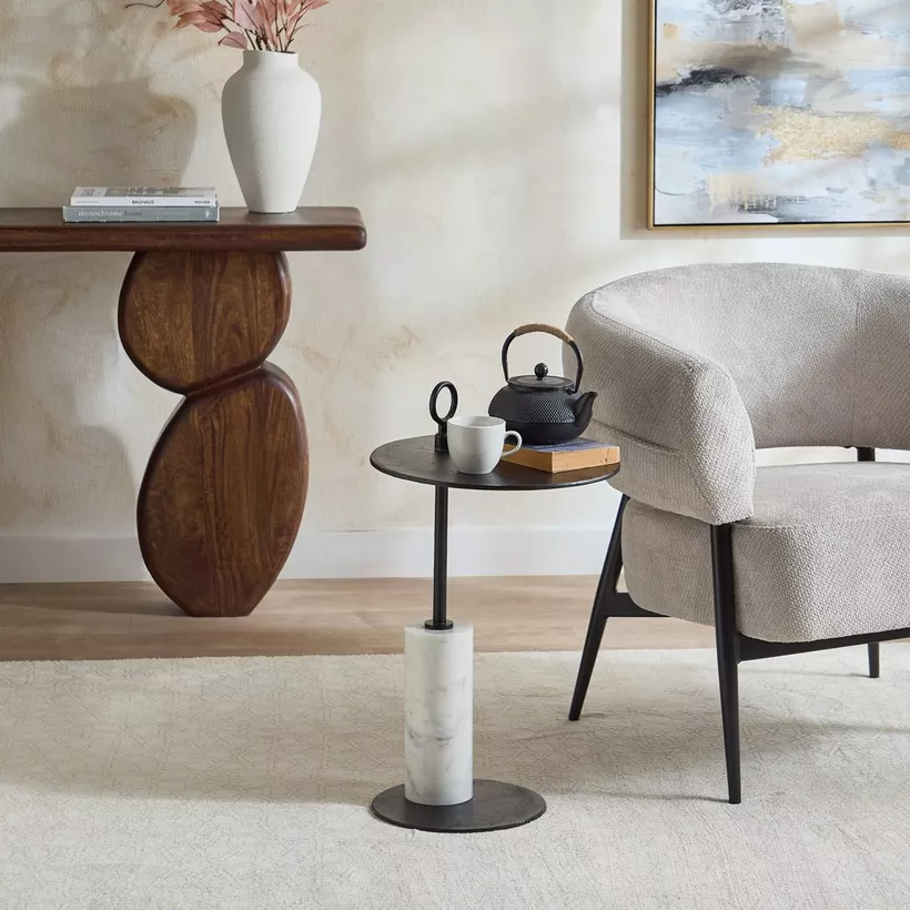 Vendra Isabela Geniune Marble Base Accent Table - Image 6