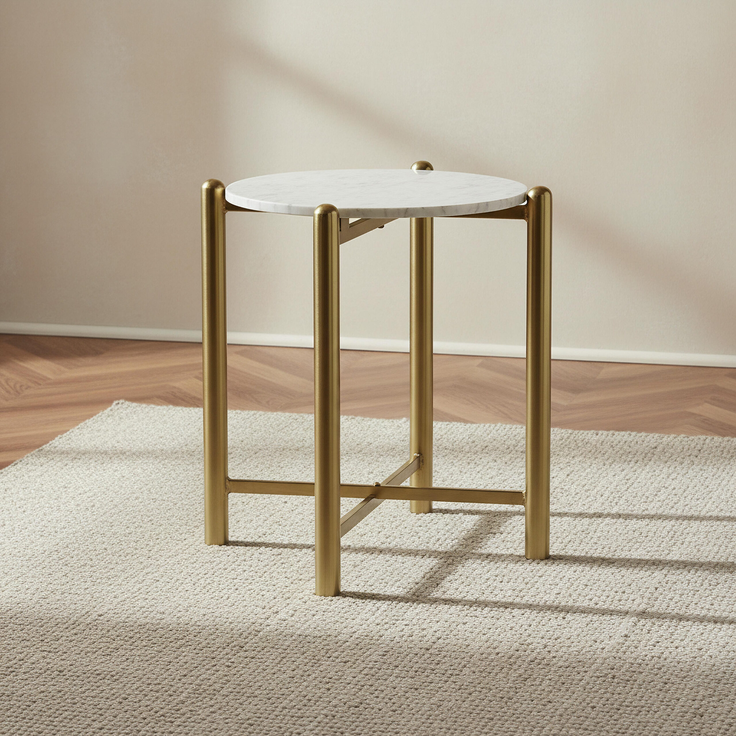 Vendra Treesa Geniune Marble Top End Table