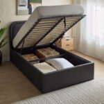 Movo Nordica Opal Upholstered Hydraulic Storage Single Bed - 90x200 cm