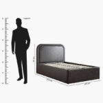 Movo Nordica Opal Upholstered Hydraulic Storage Single Bed - 90x200 cm