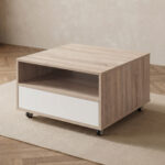Cebu Compact Coffee Table with Drawer and Castor wheels