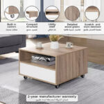 Cebu Compact Coffee Table with Drawer and Castor wheels