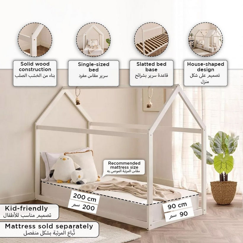 Movo Ivory Stova House Single Bed - 90x200 cm - Image 2