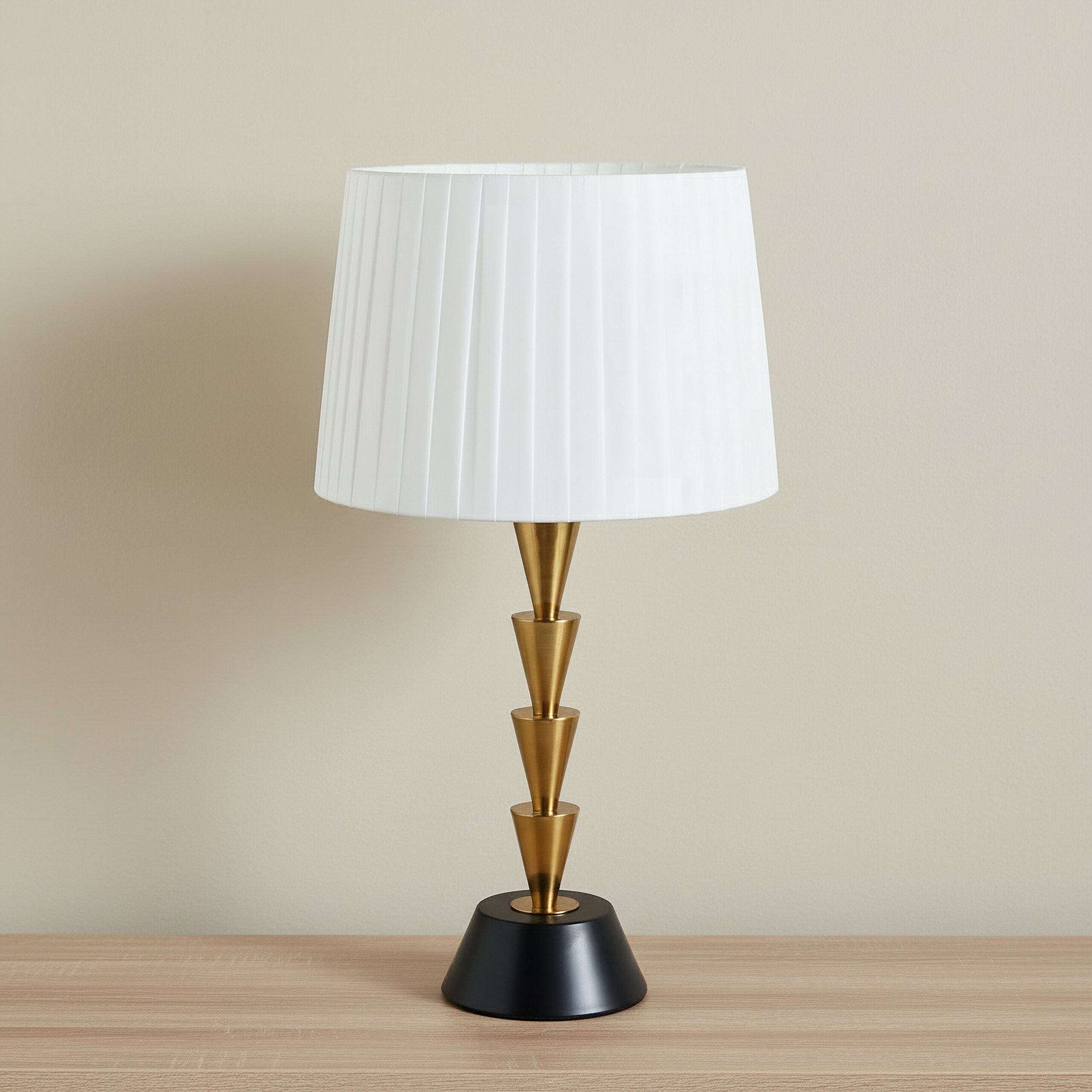 Zeston Metal Table Lamp with Pleated Shade - 59 cm