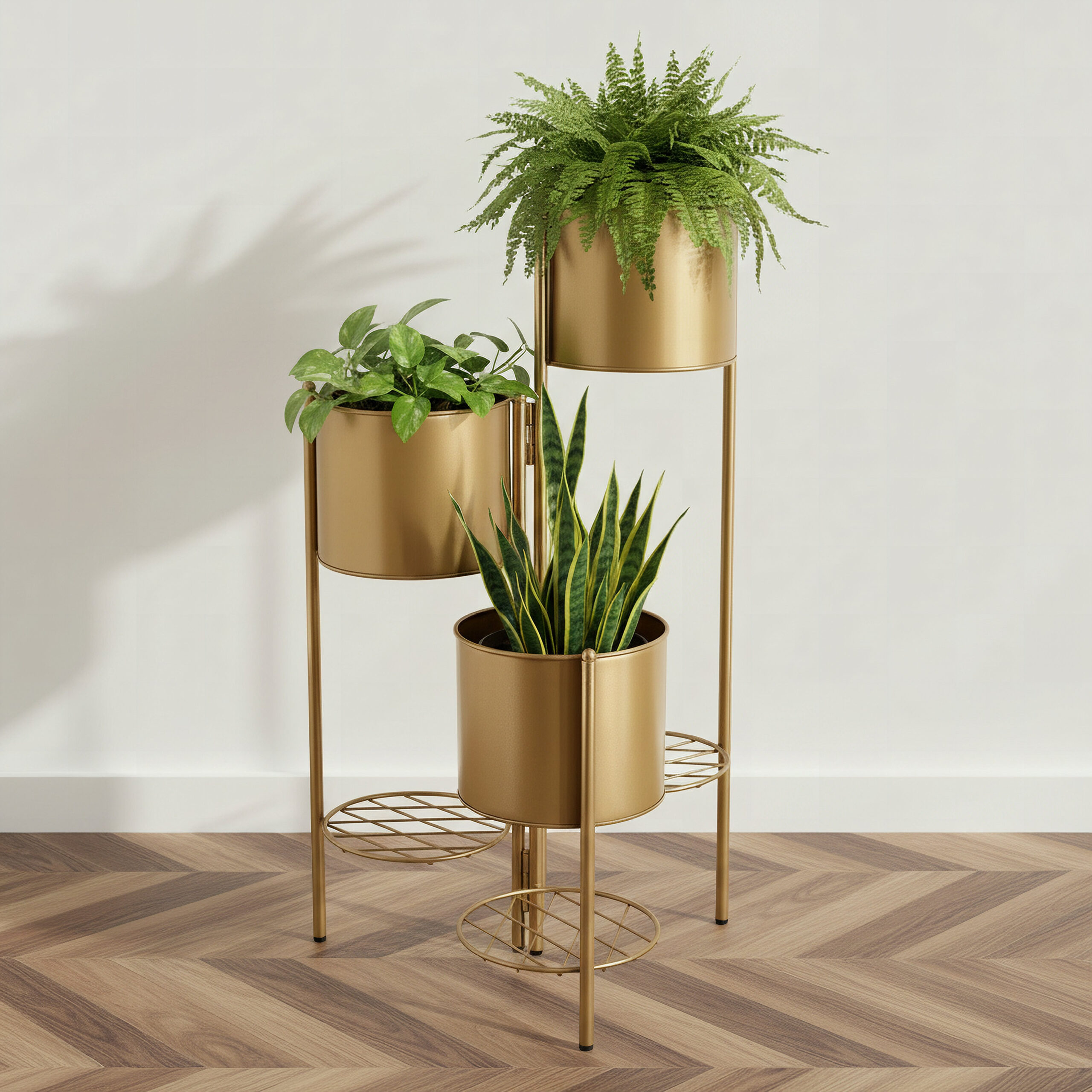 Vista Ace Premium Metal Foldable Planter Stand - 21x21x71 cm
