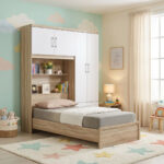 Movo Kulltorp Cabin Single Bed with Wall Cabinet - 90x200 cm