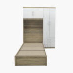 Movo Kulltorp Cabin Single Bed with Wall Cabinet - 90x200 cm