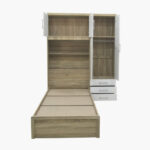 Movo Kulltorp Cabin Single Bed with Wall Cabinet - 90x200 cm