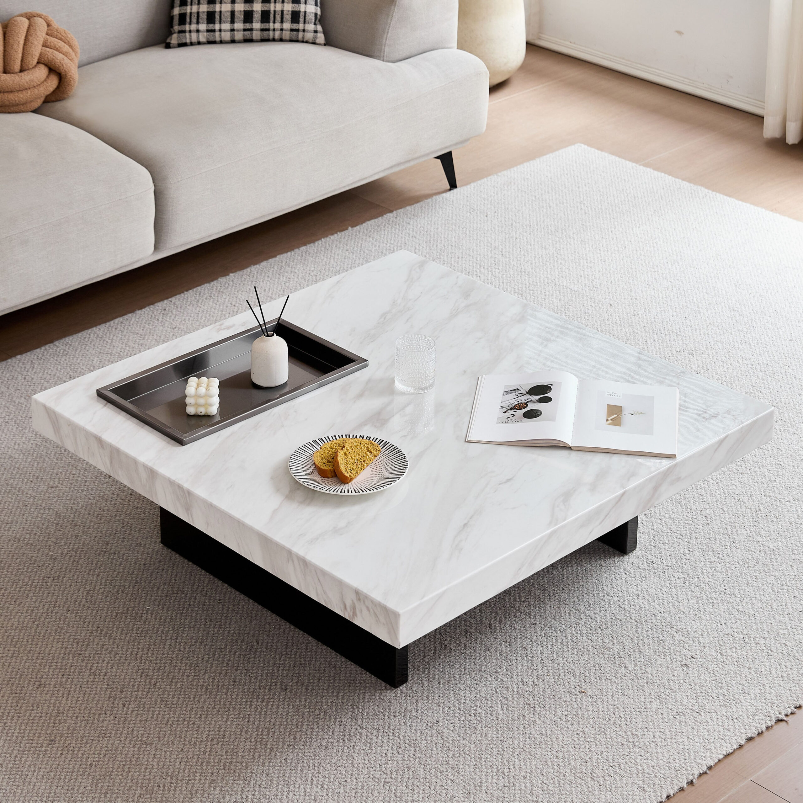 Levante Faux Marble Top Coffee Table