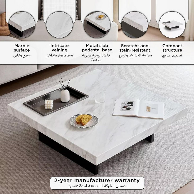 Levante Faux Marble Top Coffee Table - Image 6