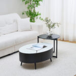 Athens 2-Piece Glass Top Coffee Table Set