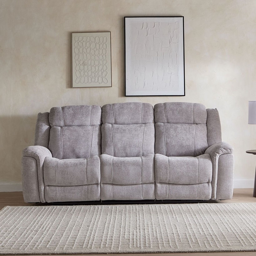 Nova 3-Seater Fabric Electric Recliner with Dropdown and 2 Cup Holders - Image 7