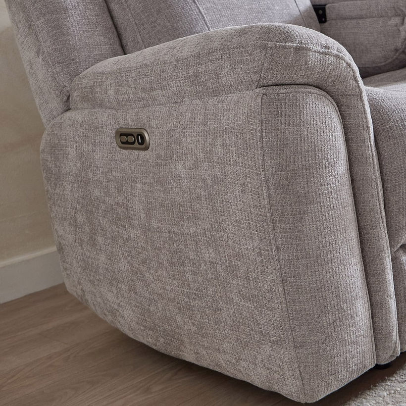 Nova 3-Seater Fabric Electric Recliner with Dropdown and 2 Cup Holders - Image 12