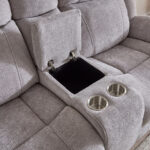 Nova 2-Seater Storage Console Power Fabric Recliner with 2 Cup Holders and USB C-Type Charging