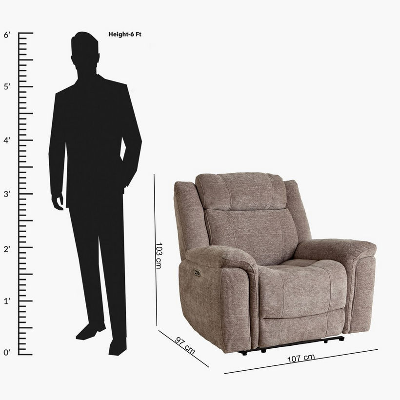 Nova Fabric Electric Power Recliner Armchair - Image 15