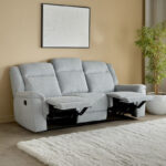 Brunswick 3-Seater Fabric Recliner with Dropdown and 2 Cup Holders