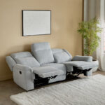 Brunswick 3-Seater Fabric Recliner with Dropdown and 2 Cup Holders
