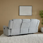 Brunswick 3-Seater Fabric Recliner with Dropdown and 2 Cup Holders