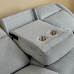 Brunswick 3-Seater Fabric Recliner with Dropdown and 2 Cup Holders