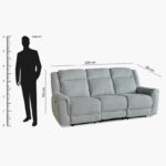 Brunswick 3-Seater Fabric Recliner with Dropdown and 2 Cup Holders