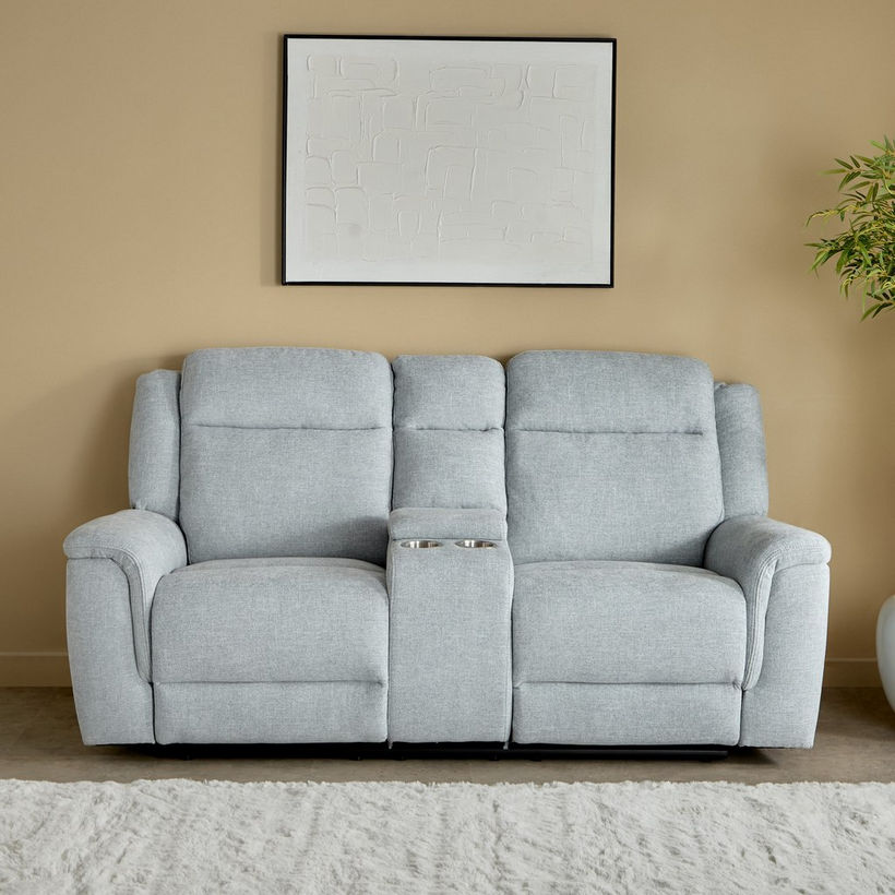 Brunswick 2-Seater Storage Console Fabric Recliner with 2 Cup Holders - Image 5