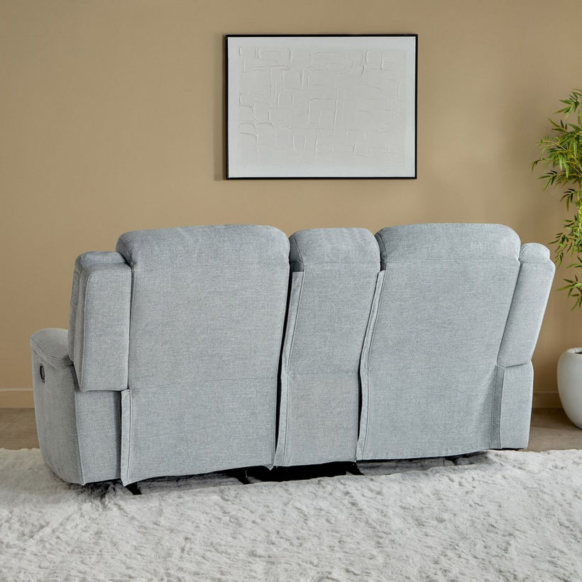 Brunswick 2-Seater Storage Console Fabric Recliner with 2 Cup Holders - Image 6