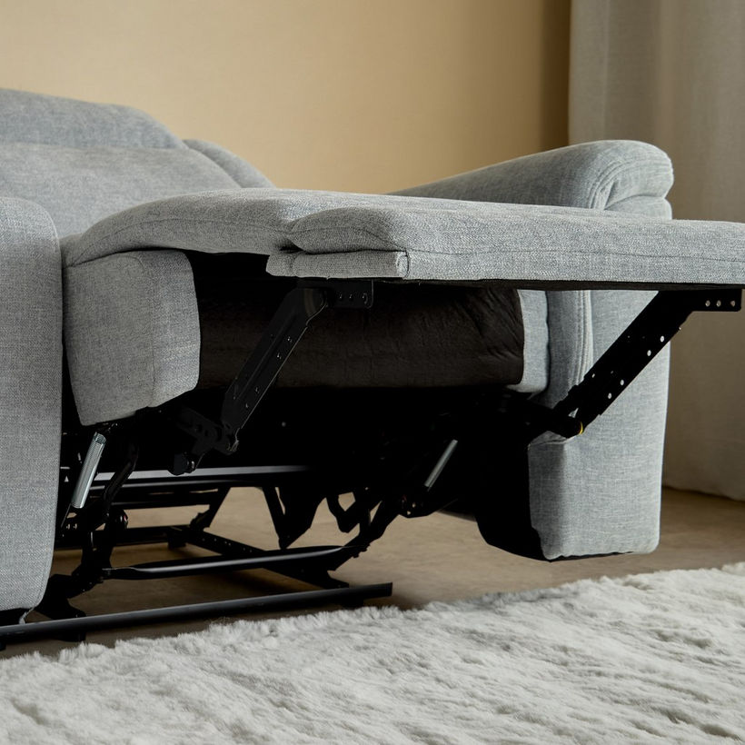 Brunswick 2-Seater Storage Console Fabric Recliner with 2 Cup Holders - Image 11