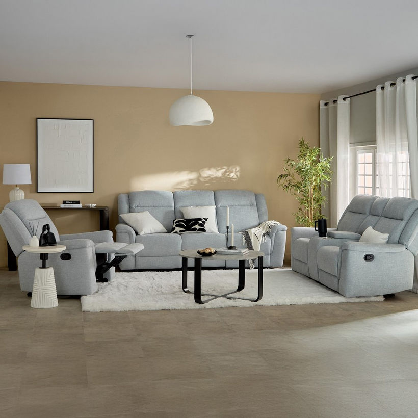 Brunswick 2-Seater Storage Console Fabric Recliner with 2 Cup Holders - Image 12
