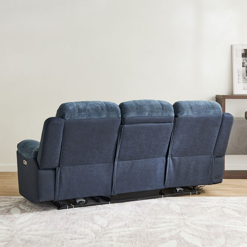 Kingston 3-Seater Electric Power Fabric Recliner with Dropdown and 2 Cup holders - Image 8