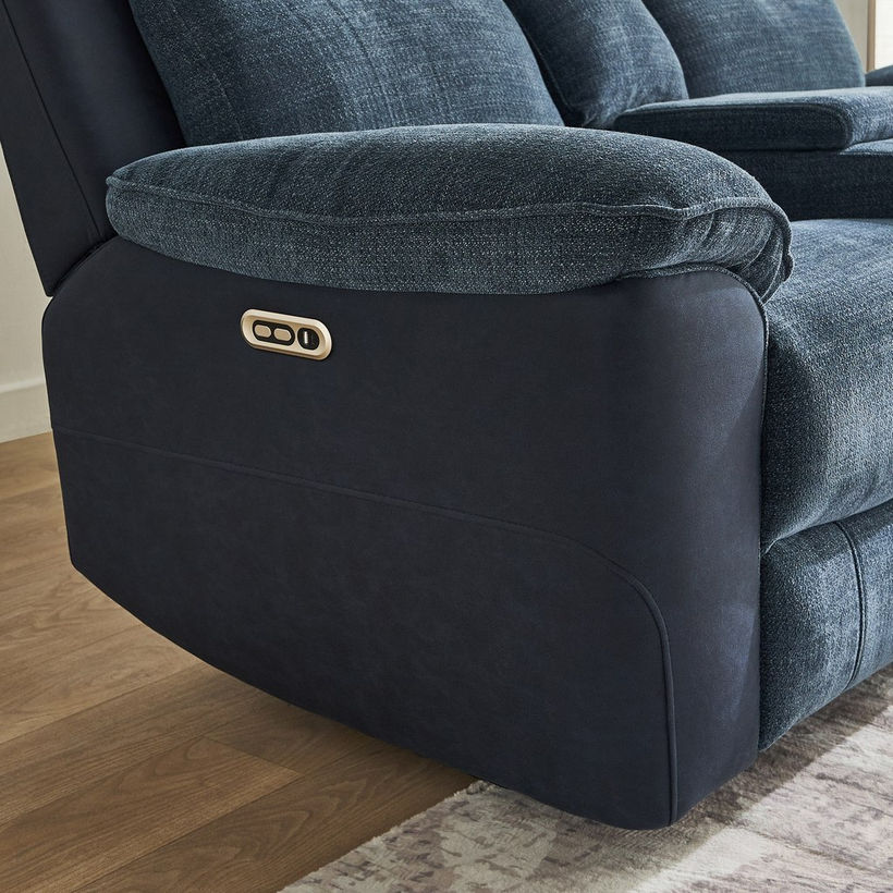 Kingston 2-Seater Storage Console Power Fabric Recliner with 2 Cup Holders and USB C Type Charging - Image 12