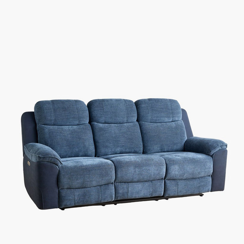 Kingston 3-Seater Electric Power Fabric Recliner with Dropdown and 2 Cup holders - Image 17