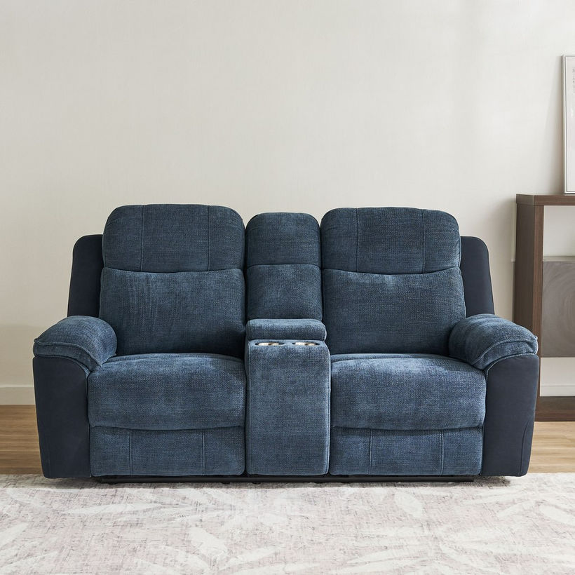 Kingston 2-Seater Storage Console Power Fabric Recliner with 2 Cup Holders and USB C Type Charging - Image 6