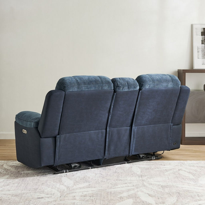 Kingston 2-Seater Storage Console Power Fabric Recliner with 2 Cup Holders and USB C Type Charging - Image 7