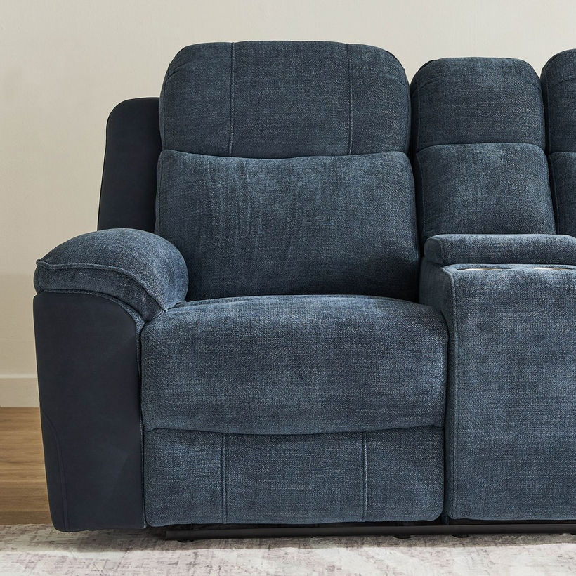 Kingston 2-Seater Storage Console Power Fabric Recliner with 2 Cup Holders and USB C Type Charging - Image 8