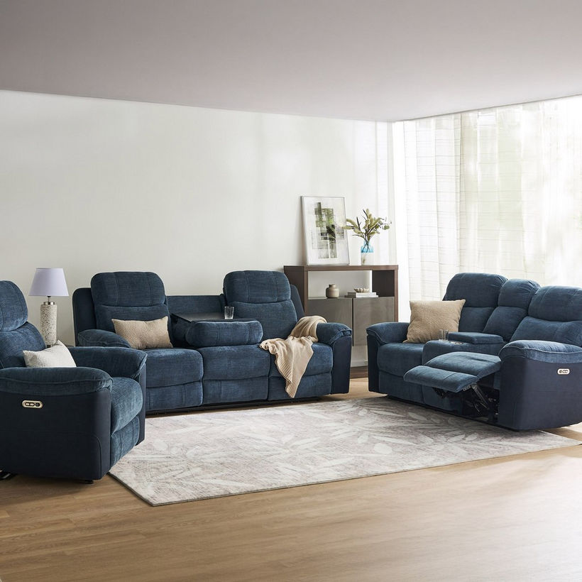 Kingston 2-Seater Storage Console Power Fabric Recliner with 2 Cup Holders and USB C Type Charging - Image 16