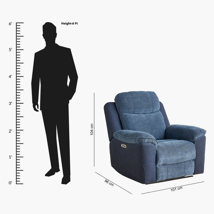 Kingston Armchair Electric Power Fabric Recliner - Image 15